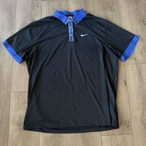 Nike Dri-Fit Tiger Woods Collection Polo Men's Size XXL 2XL Black Blue